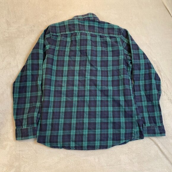 Jack Wills Mens Shirt XL Blackwatch Green & Navy Plaid Classic Fit Button-Up - Picture 10 of 11